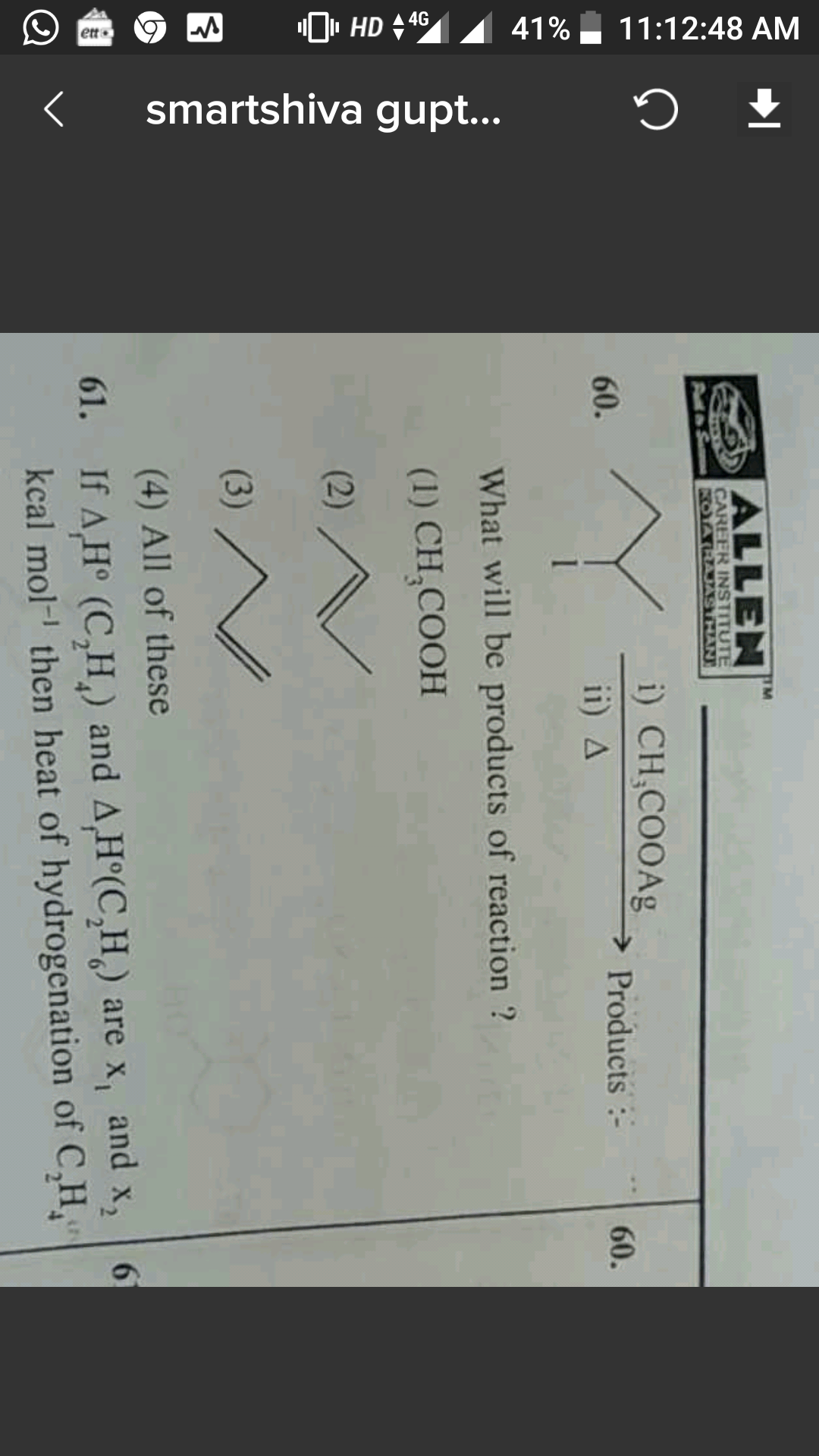 Question image for Pls explain the concept in thisThe ans is given 4B